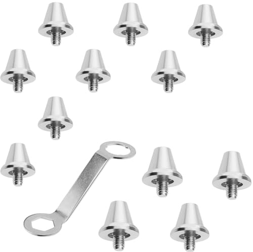 12er Set Schraubstollen, Fußballschuh-Spikes Kompatibel mit Nike, Aluminium Stollen Fußballschuh Stollen, 2 Größen, 11 mm, 13 mm, mit Stollenschlüssel für Fußballschuhe