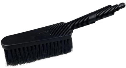 BAS Spazzola per lavaggio auto con attacco tubo – Spazzola acqua con attacco tubo – Setole morbide e delicate – Ideale per auto, camper, SUV e pulizia dei vetri – Lunghezza: 34 cm (nero)
