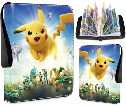 HazyZany Sammelkarten Album,Sammelalbum Karten,55 Seiten 440 Karten Kapazitä, Tragbar Hochwertiges Wasserdichter PU-Kartenhalter, Karten Sammelalbum, Geschenk Karten Heft Für Jungen Mädchen Sammler