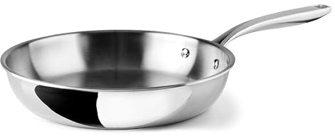 LACOR - 60853 - Poêle à Frire Trichef, 30 cm, Acier Inoxydable 18/10 et Aluminium Trois Couches, Poignée Ergonomique en Fonte D’acier, Adaptée à L’induction, au Four et au Lave-vaisselle