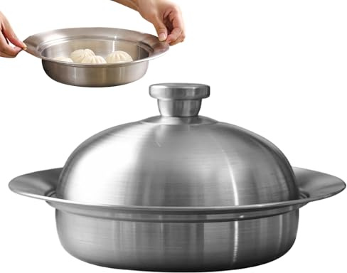 Cesta de vapor inoxidable – Vaporera de metal de 11 pulgadas, colador de cocina duradero, soporte de cocina elevado | Resultado de cocción uniforme Brócoli versátil Maíz Patata Huevo