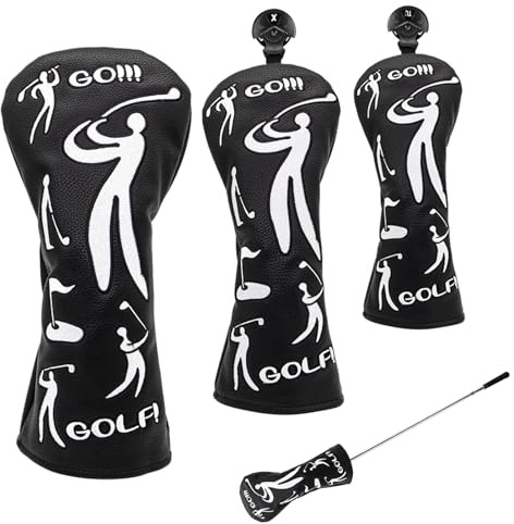 Coperture Per Bastoni Da Golf Per Uomini | 3 Pezzi Protezioni Per Putter E Driver,Fodera Protettiva Per Il Driver Da Golf,Per Donne, Principianti, Esperti, Per Interno, Esterno E Su Prato
