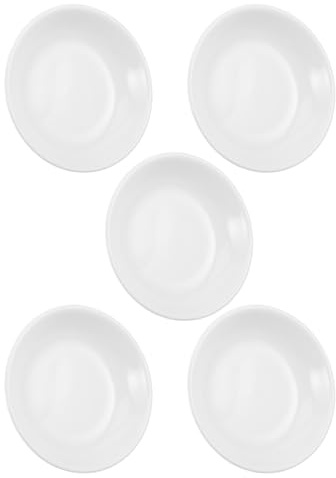 STAHAD Coupelles en Céramique Blanche 10 CM Lot de 5, Plateaux Chauffants pour Fondants Cire Parfumée, Accessoires pour Brûleurs et Diffuseurs d'Aromathérapie