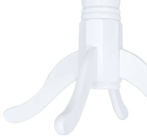 KKgypkn Esstisch Gummibaumholz MDF, Esstisch 106 cm Esszimmer, massiv Gummibaum – stilvoller Tisch mit braunem Gestell und weißer Platte, robust und pflegeleicht