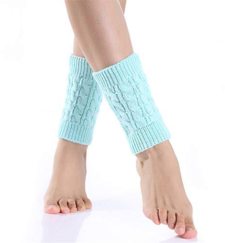 GLITZFAS 1 Paar Damen Stulpen Socken Beinstulpen Winter Kurze Stricken Stulpen Gestrickte Beinwärmer Leg Warmers Socken Stiefel Boot Abdeckung (Grün)