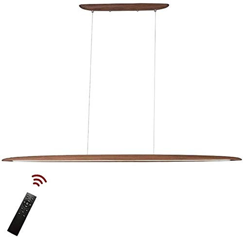 JIAODIE LED Dimmbar Pendelleuchte Kreativ Holz Lange Hängelampe 36W Nordisch Modern Restaurant Hängeleuchte Höhenverstellbar Pendellampe Wohnzimmer Schlafzimmer Kronleuchter Esstisch Lampe Ø130cm,A