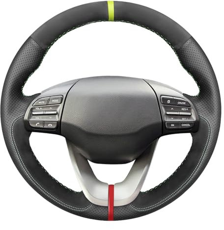MEWANT, coprivolante fai da te per auto in vera pelle e camoscio per H-yundai i30 2017-2020