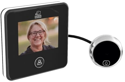BASI Mirilla Digital Pantalla LCD 3 Pulgadas, cámara 1 MP con visión Nocturna IR LED, grabación de Fotos, ángulo 120°, para Puertas 32–120 mm