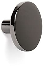 Gedotec Möbelknopf Antik | COMO Schrank-Knopf Nickel Schwarz Gebürstet | Metall Türknopf Rund | Schubladen-Griff Ø 26 mm | Für Kommoden und Küchen-Schränke | 10 Stück Mit Schrauben