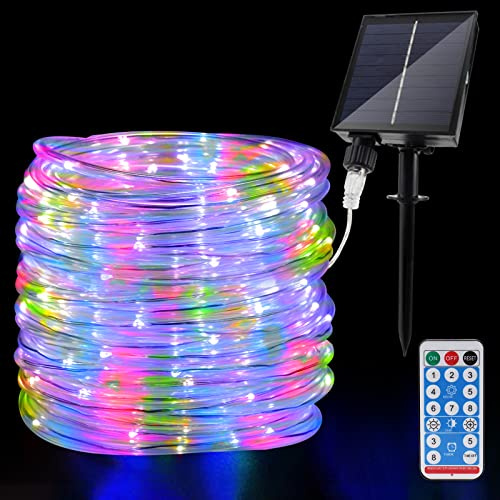 JIMACRO Outdoor Solar LED Lichtschlauch, IP65 Wasserdicht Solar Lichterkette Außen 20m 200LEDs Solar Deko Lichter mit 8 Beleuchtungsmodi für Garten Baum Party Weihnachtsdekoration