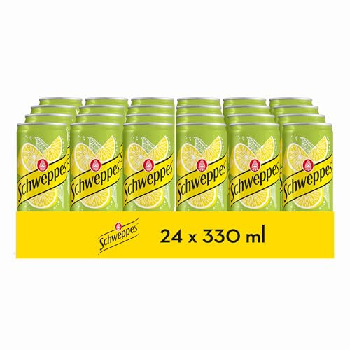 Schweppes Limón, Refresco Bebida Refrescante - Lata, Pack 24 x 33 cl