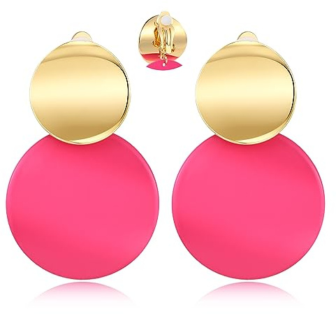 LILIE&WHITE Ohrclips Gold Ohrstecker für Damen – Modische, langlebige und farbbeständige Ohrclips, Geschenk für Geburtstagsfeiern und besondere Anlässe