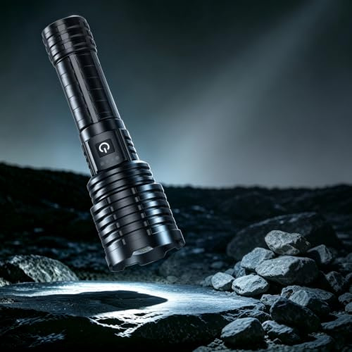Weoxi Linternas recargables de 2400.000 lúmenes altos, linterna LED súper brillante para emergencias en el hogar, linternas de mano impermeables con bolsa, batería de 5000 mAh, función de foco y