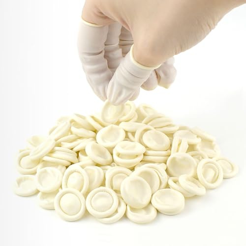 100 Pcs Finger Cots Disposable Latex Finger Protector Fingertips Protectors Finger Protective Covers Medium Finger Gloves for Electronic Repair Industrial Apply Handmade Anti Static Thumb Cover