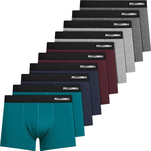 Fullluwaa Boxer Uomo 10 Pezzi – 95% Cotone, Elasticità, Taglia M-4XL, Lavorazione Squisita & Tessuto Morbido