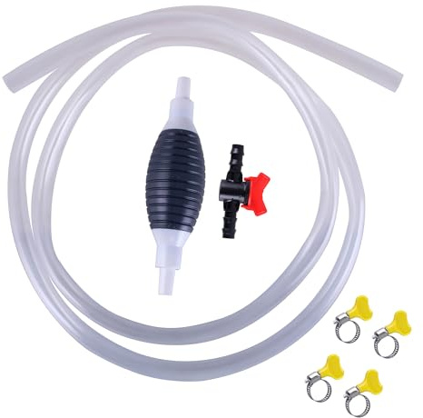 TIOMIOSEA Handpumpe,Absaugpumpe für Benzin 2M, Umfüllpumpe Benzinpumpe,Universal Notpumpe Hand Siphon Schlauch,Multifunktions Flüssigkeitssauger Wasserpumpe Ölpumpe Benzin Diesel