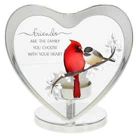 Pavilion Gift Company - Family You Choose - 4.75 Tea Light Heart Candle Holder in Memory Memorial Bereavement Loss of Loved One Friend Friendship