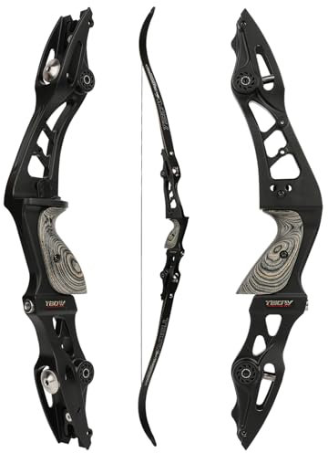 62” ILF Bogenschießen Recurve Bogen, 25-60 Lbs Rechte Hand Takedown Recurvebögen, CNC Bogen Mittelteil Gordon Bogenwippen, Sportbogen für Sport Schieß Training (Recurve Bogen, 25 Pfund)