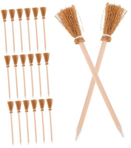 Operitacx Hexerei-schulbedarf Halloween-besen-bleistift-set 20-teilig Besenstiele Schulbedarf für Jungen und Mädchen