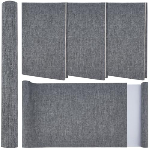 CRASPIRE Cubierta de Tela para Encuadernación de Libros de 51 x 11.8 Pulgada Color Gris con Superficie de Tela Y Respaldo de Papel Tamaño A4 a A8 Tejido de Lino Y Poliéster para Álbumes de Recortes