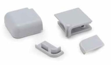 Kit Terminali 90° Tappi E Angolari per Alzatina Accessori Top Cucina Vari Colori (Grigio moderno)