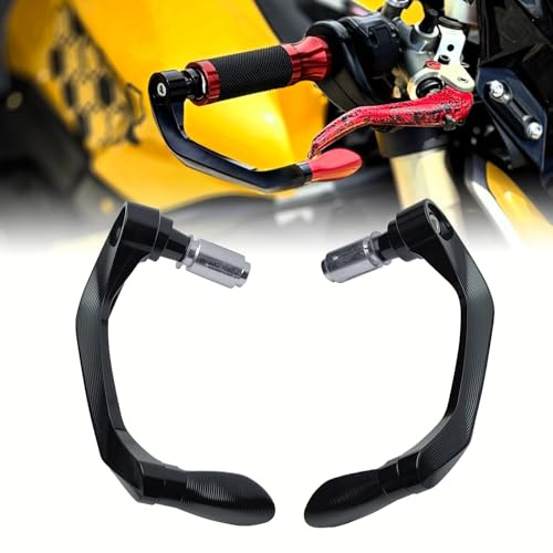 JCSUMRID Universal Brake Clutch Lever Guard CNC Aluminum 7/8 22mm Motorbike Motorcycle Handlebar Hand Guard Lever Protector Accessories(Black)