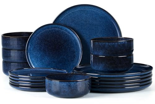Joyfair Servizio da tavola 6 persone (18, Blu mare profondo)