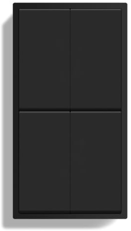 BSEEDLIFE Lichtschalter Unterputz 2 Fach 1 Weg+2 Fach 1 Weg，80 * 150mm Wippschalter mit Reset-Funktion，Doppelt Wandschalter mit PC Rahmen, Kabelklemmen & Krallen, Schwarz