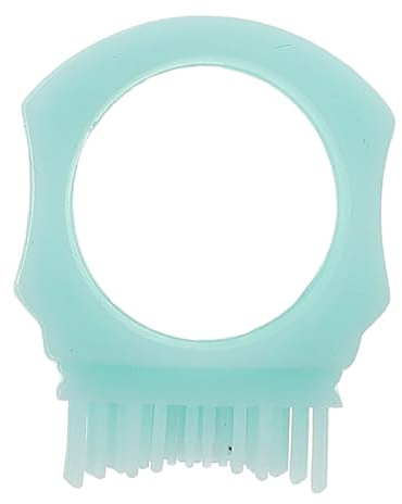 minkissy Tragbare Ringzahnbürste tragbare Zahnbürste Babyzahnbürsten Zahnbürsten weich Silikon-Fingerzahnbürste für Babys Zahnbürstenhalter für Wohnmobile Mini-Zahnbürste Plastik Himmelblau