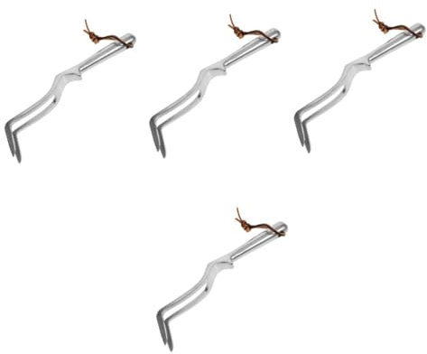 POPETPOP 4 Pièces râteau à arbustes Jardinage cueilleur râteaux Outils de Jardin Outil de désherbage Outil de Jardin râteau de Jardin Petit Alliage d'aluminium de magnésium