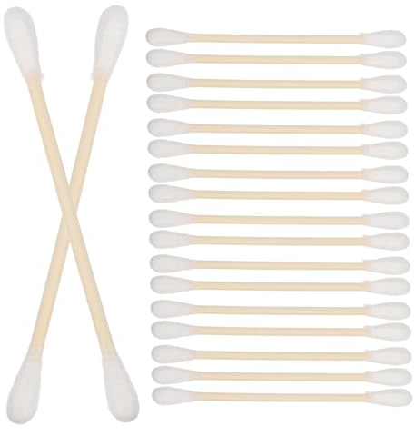 Anneome 100 Stück Bambus Wattestäbchen Doppelseitig Weich Sanft für Make up Reinigung Schmuckpflege und Tastaturreinigung Umweltfreundliche Einweg wattestäbchen