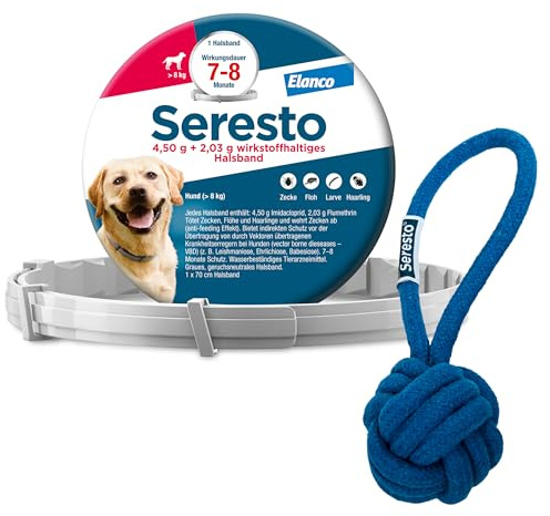 Seresto Zeckenhalsband für große Hunde ab 8kg mit Wurfball