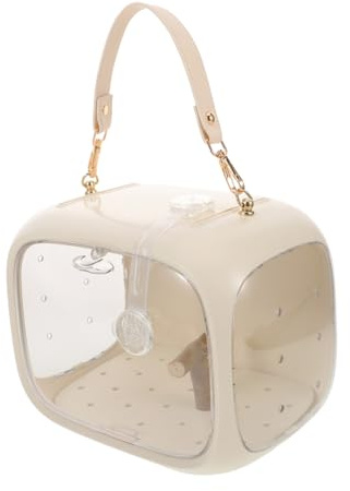 WEKAMOS Breathable Parrot Carrier with Strap and Stand Detachable Travel Cage with Ventilation Holes and Food Box Portable Outdoor Bird Transport Bag for Small Birds and Parakeets