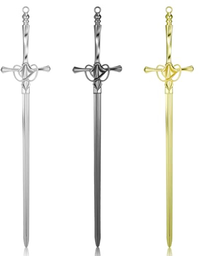 LXUEJIE 3 Pack Letter Openers, Mail Opener Tool, Sword Letter Opener with Ergonomic Handle, Envelope Slitter Fancy Envelope Openers, Home and Office Mail Supplies (Gold, Silver, Black)