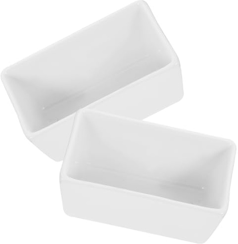 TOVINANNA 2 pièces Sucrier Rectangulaire Céramique Récipient à Sucre à Fond Plat Contenant Pratique pour Cuisine et Café Facile à Nettoyer et Réutilisable
