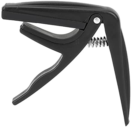 Capotraste para Ukelele, Accesorio Plastico Ligero con Resorte y Almohadilla de Silicona - Ajuste Rápido y Seguro, Protección para Instrumento, Fácil de Usar para Músicos y (Negra)