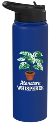 Monstera Whisperer Variegated Monstera House Plant Stainless Steel Insulated Water Bottle