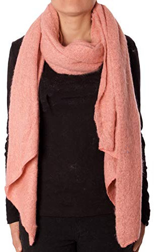 Fashion YOU WANT Damen XXL SCHAL kariert und mit Stern Motiv kuschelig warm Trend Stola XXL Tuch KARO HALSTUCH SCARF PONCHO CAPE WARM NEU WINTERSCHAL HERBSTSCHAL DECKENSCHAL WEICH (UNI altrosa)
