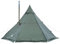 Warmes Campingzelt mit Herd, Zelt POMOLY Hex Plus, grün, Tipi mit Herdstecker, 2 bis 6 Personen zum Wandern, Jagd