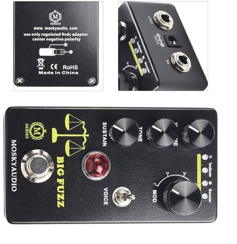 Pedal de efectos múltiples para guitarra, pedal de distorsión Moskyaudio, retardo de reverberación de fase de coro, distorsión de coro, pedal de efectos múltiples para guitarra eléctrica y bajo