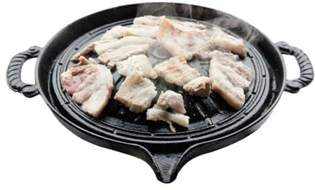 Piastra in ferro in ghisa, padella di frittura per barbecue, padella di cottura antiaderente, padella di griglia da 11 pollici, padella controgrilll, padella in legno, padella di carne di griglia, pad