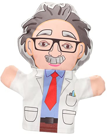 Garneck Juguete de Marioneta de Mano de Científico Títere de Dedo para Contar Cuentos Muñeco de Peluche para Dedo Juguete de Figura Realista para Actuación Educativa