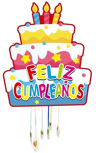 Piñata Cumpleaños Infantil - Piñatas Infantiles - Decoración Fiestas Infantiles Niño y Niña - Piñatas Grandes - Piñatas para Rellenar con Juguetes y chuches - FÁCIL DE RELLENAR (Tarta)