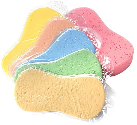 3 Esponjas de Lavado para Coche Grandes (19x9cm), Esponja Coche Lavado Exterior y Ventanas, Pack de Limpieza para Autos Antiarañazos, Diseño Comprimido Multiusos, Colores Surtidos