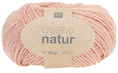 Rico Wolle Wollgarn Creative Natur 50 g Hanf Stricken Häkeln DIY basteln Rosa