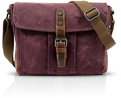 FANDARE Nuevo Bolso de Hombro del Ordenador portátil 7.9 Pulgadas Envolvente Bolsa Hombres Comercio Viaje Multifuncional Envolvente Crossbody Bolsa Transpirable Lona, Rojo, Large, Mochila de Ocio
