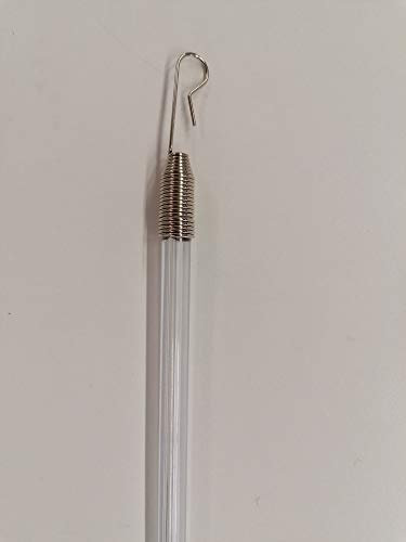 TENDAGGIMANIA Asta Tiratenda Trasparente per Tende da Interno - Frustino Apri Tenda in Plexiglas con gancio - Lunghezza 125 CM - Asta Scorritenda per Tende a Pannelli e Tende su Binari