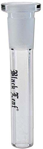 Black Leaf Bong Accessories: Adapter Shillum Glass Clear 100 mm NS 19 18.8 mm / NS 14 (14.5 mm) Inside Cut by bong-discount