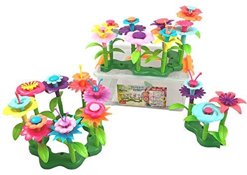 MerCie Blumengarten Kreationsspielzeug | 98 Stück | Mehrfarbige Blumen Montage | für Kinder ab 3 Jahren