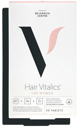 Hair Growth Supplement from The Belgravia Centre (1 month) - The UK's Leading Hair Loss Clinic | Containing Soy Isoflavones, Grape Seed Extract, Biotin, Zinc, Selenium, and more